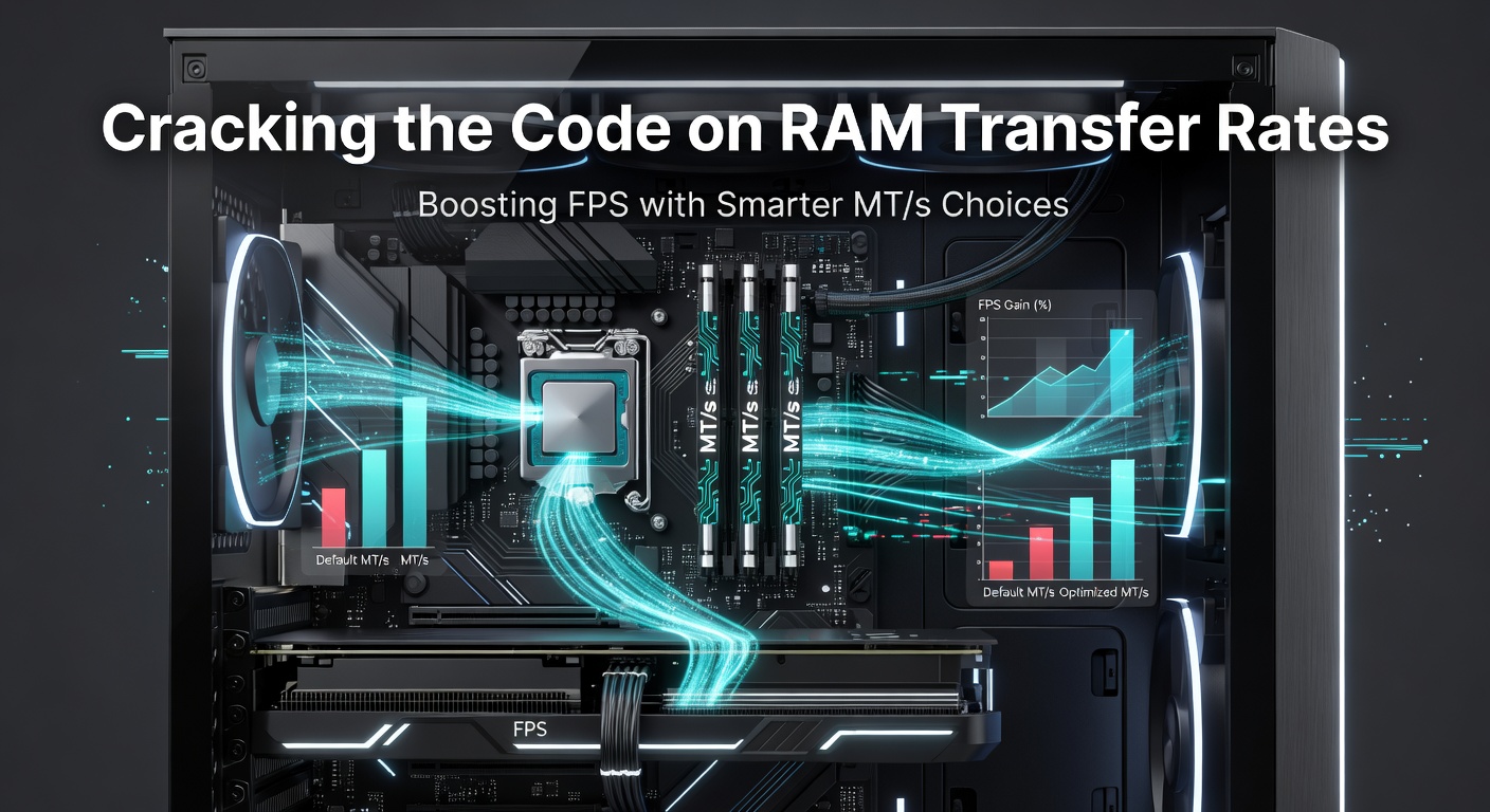 Benchmark graph comparing FPS in popular games across different RAM MT/s speeds, from 4800 to 8000 MT/s