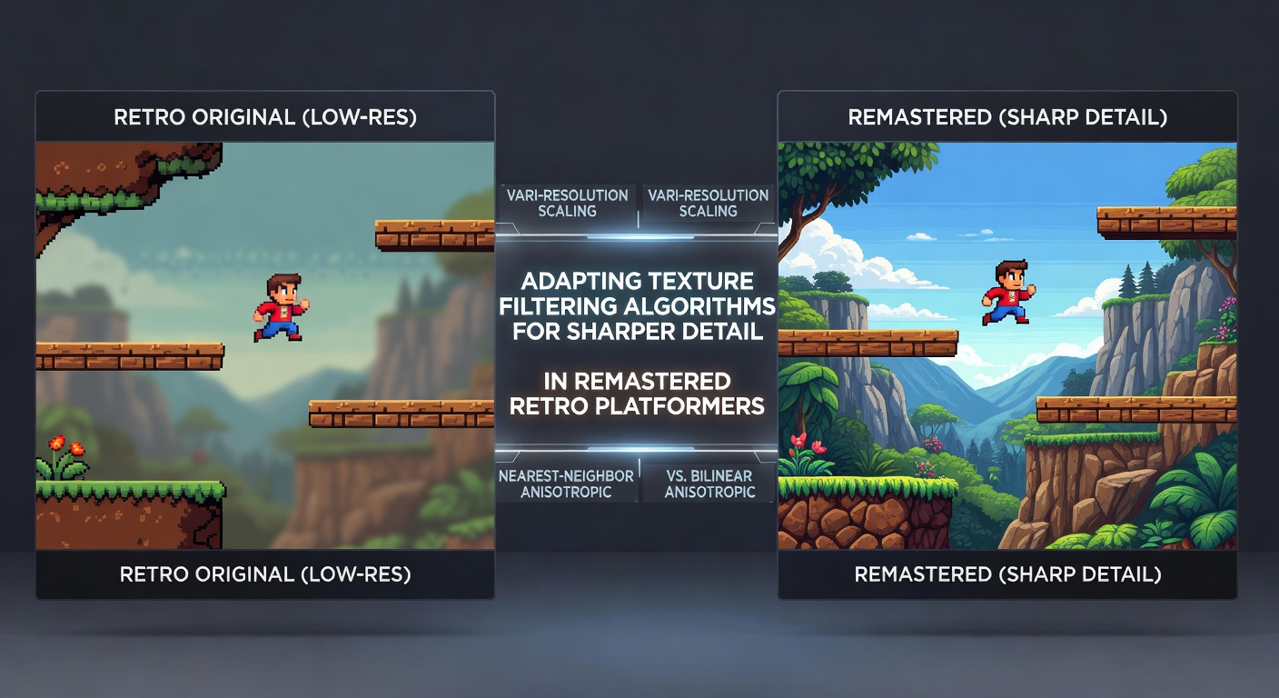 GPU architecture diagrams showing texture sampling paths in remastered platformer rendering