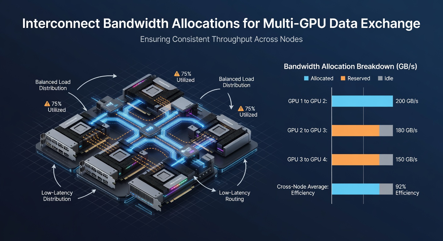 Chart illustrating bandwidth utilization across NVLink and InfiniBand links in a multi-node GPU cluster