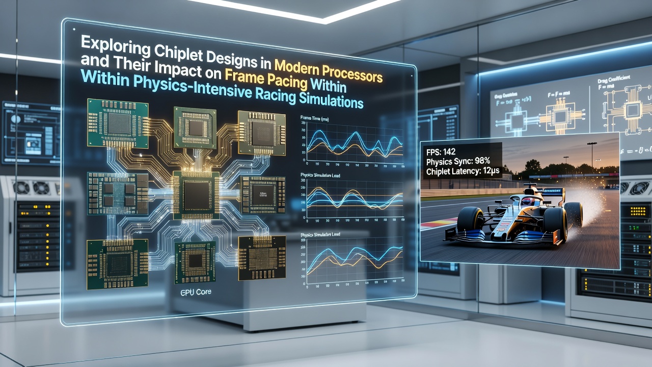 Detailed view of chiplet architecture in a modern processor die showing interconnected modules for CPU and cache components
