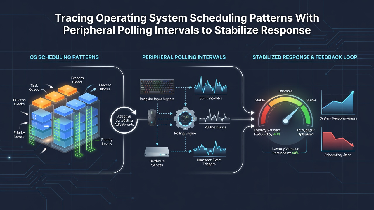 Performance graphs comparing response time distributions before and after scheduler and polling adjustments in competitive scenarios