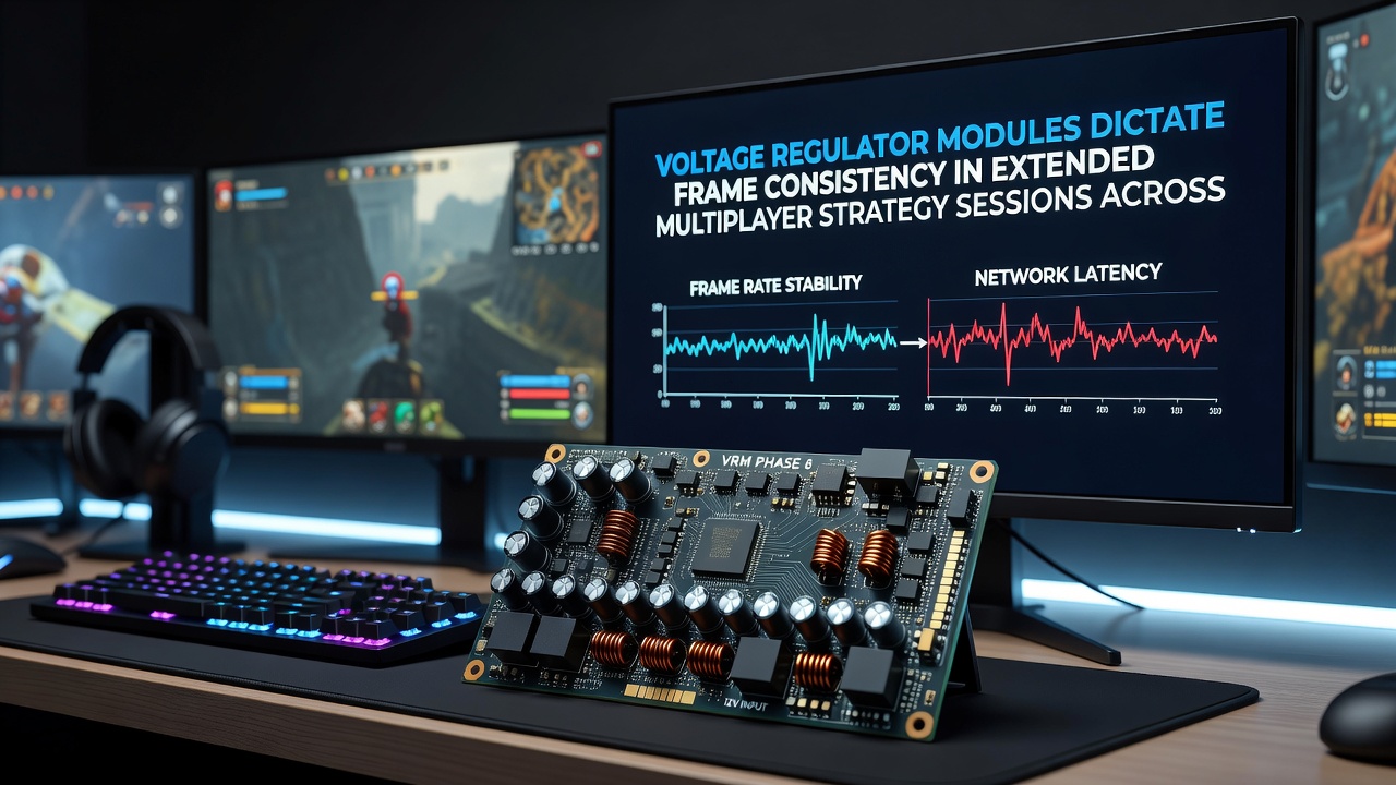 Side-by-side comparison of VRM temperature readings on different motherboard designs during extended load testing